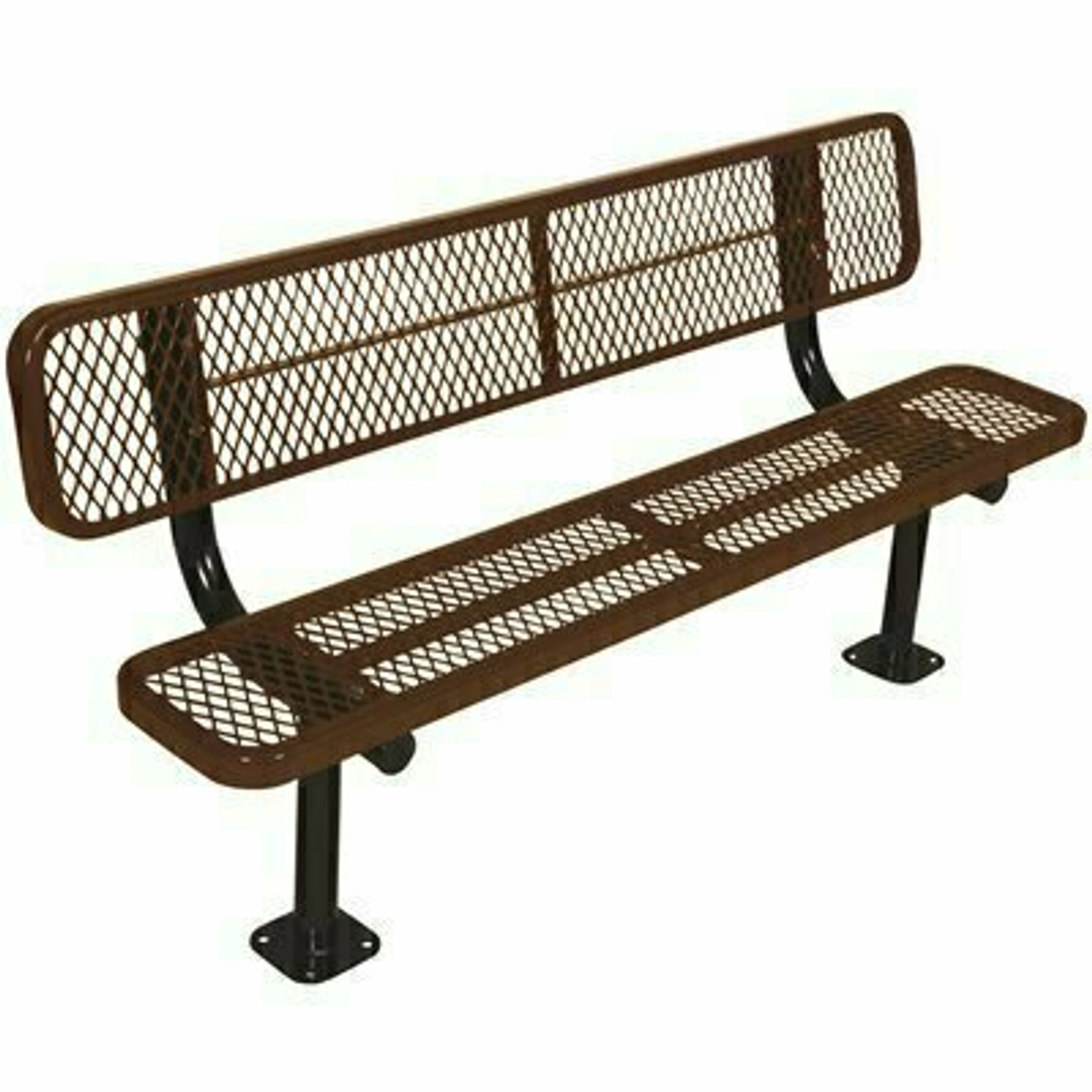 Everest 8 Ft. Brown Surface Mount Park Bench With Back