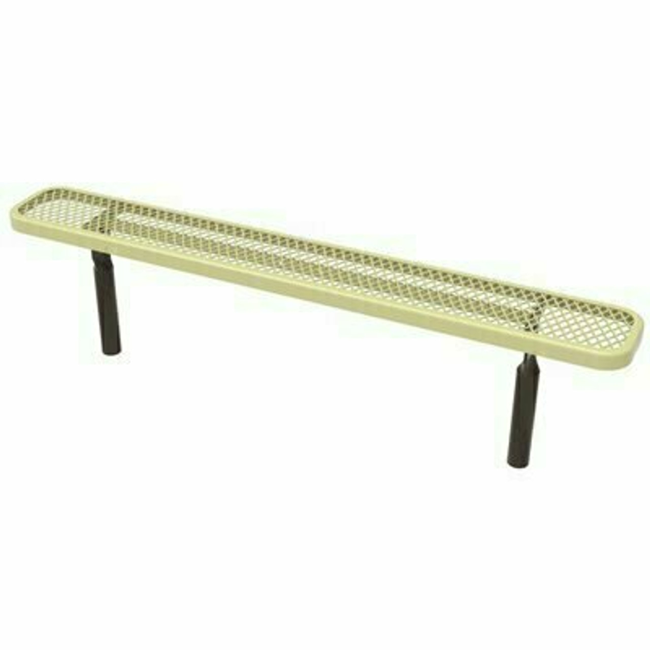 Everest 8 Ft. Beige In-Ground Mount Park Bench Without Back