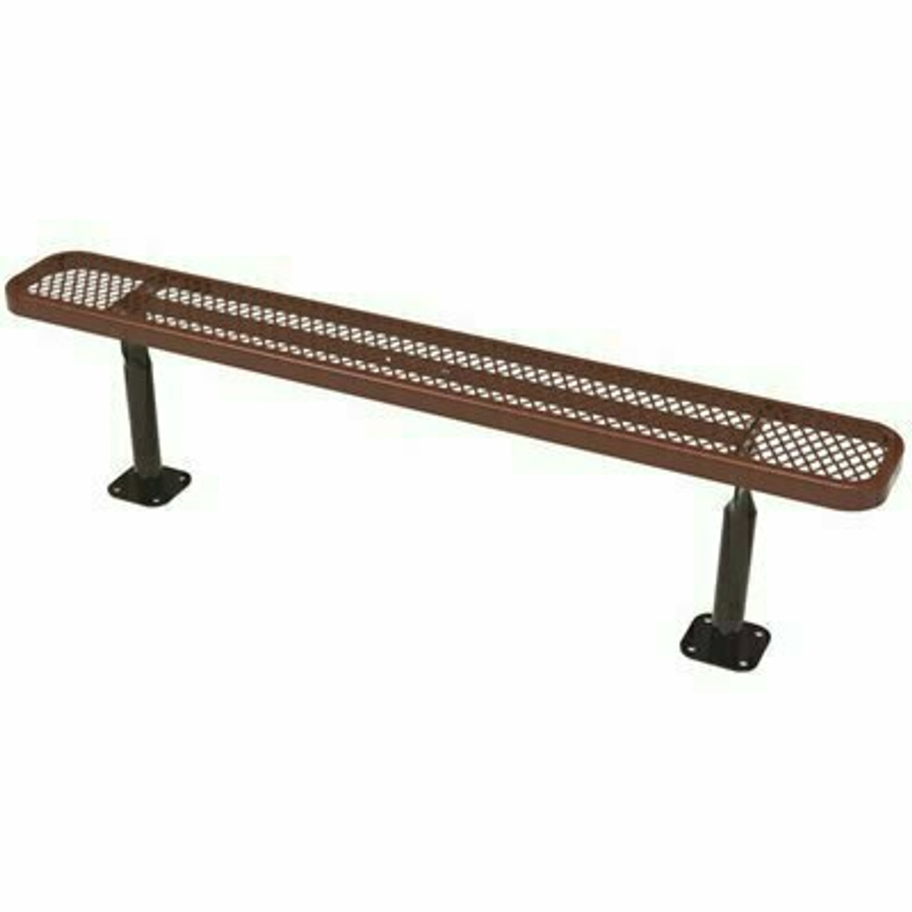 Everest 8 Ft. Brown Surface Mount Park Bench Without Back