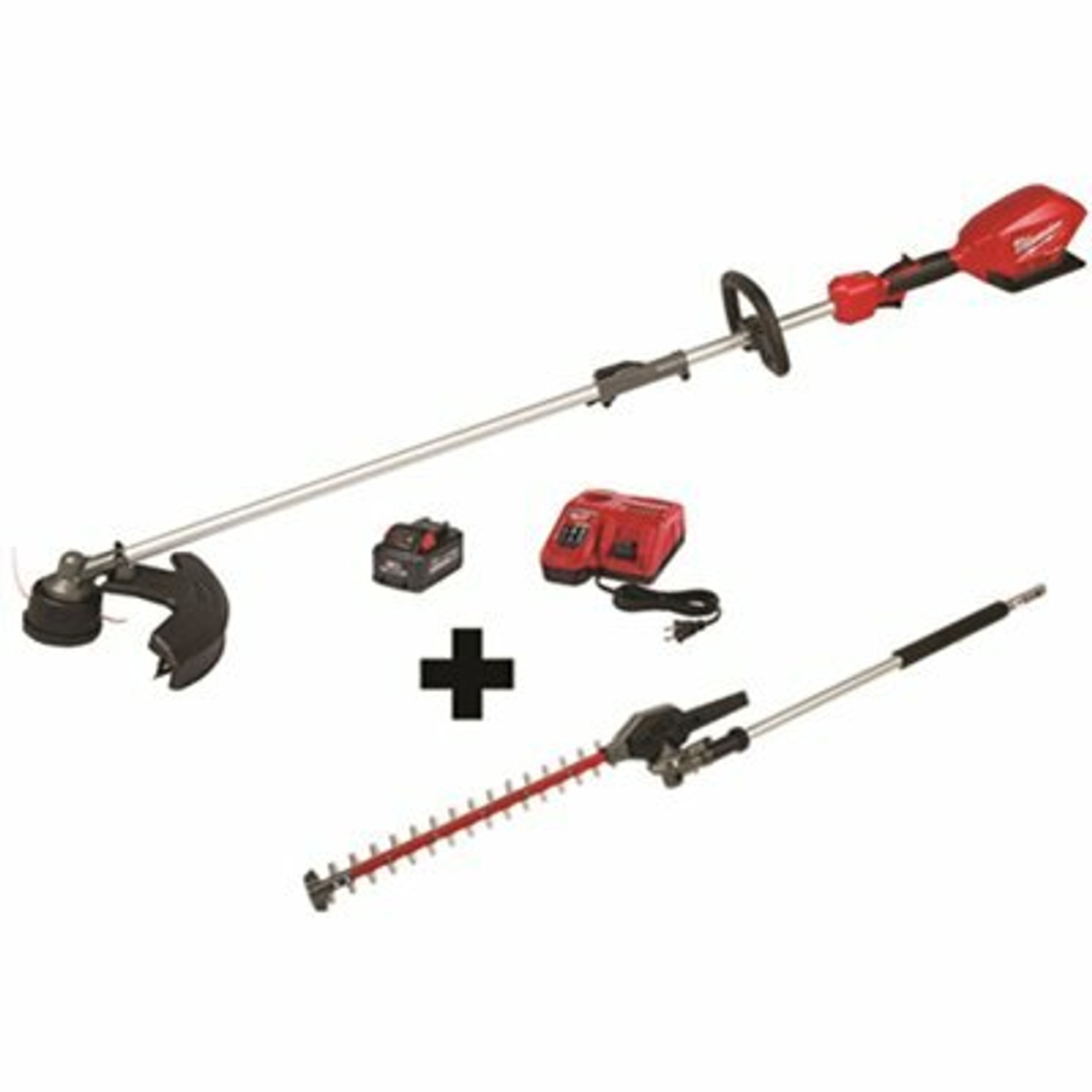 Milwaukee M18 Fuel 18 Volt Lithium Ion Brushless Cordless String Trimmer 8.0Ah Kit With M18 Fuel Hedge Trimmer Attachment