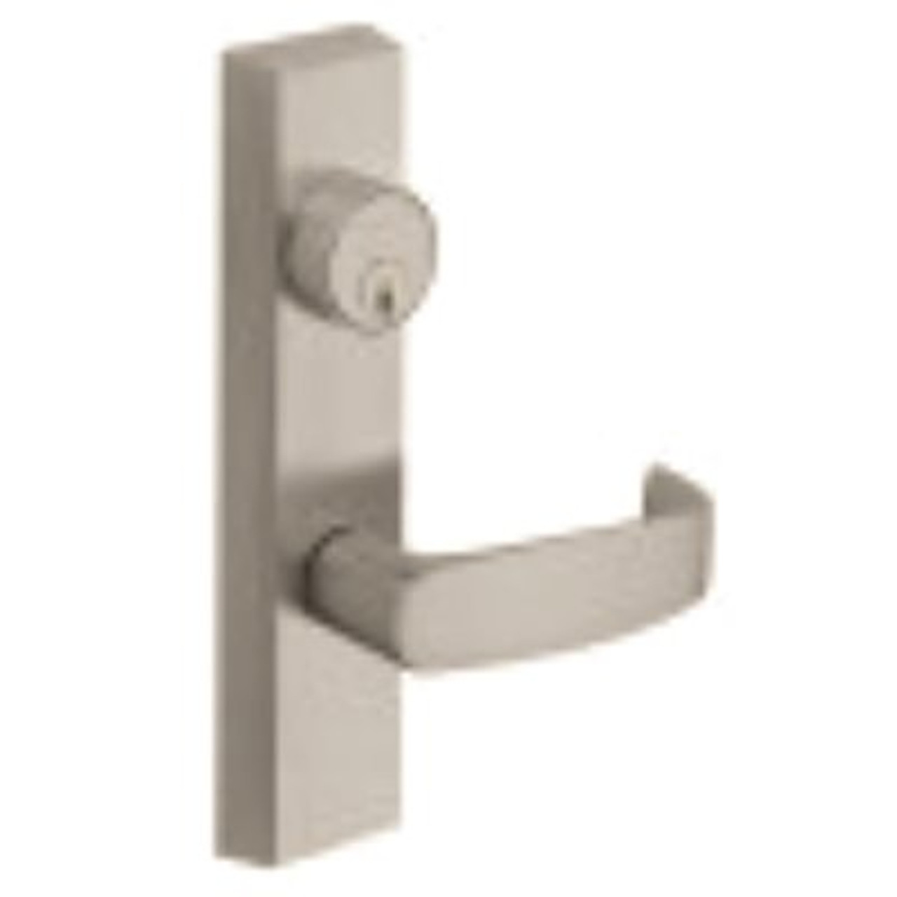 80 Series Exit Trim, L-Handle, Use W/8876 Rim Exits, La Keyway, Electronic Unlocking, Satin Chrome, Rhr, 24 Vdc Voltage