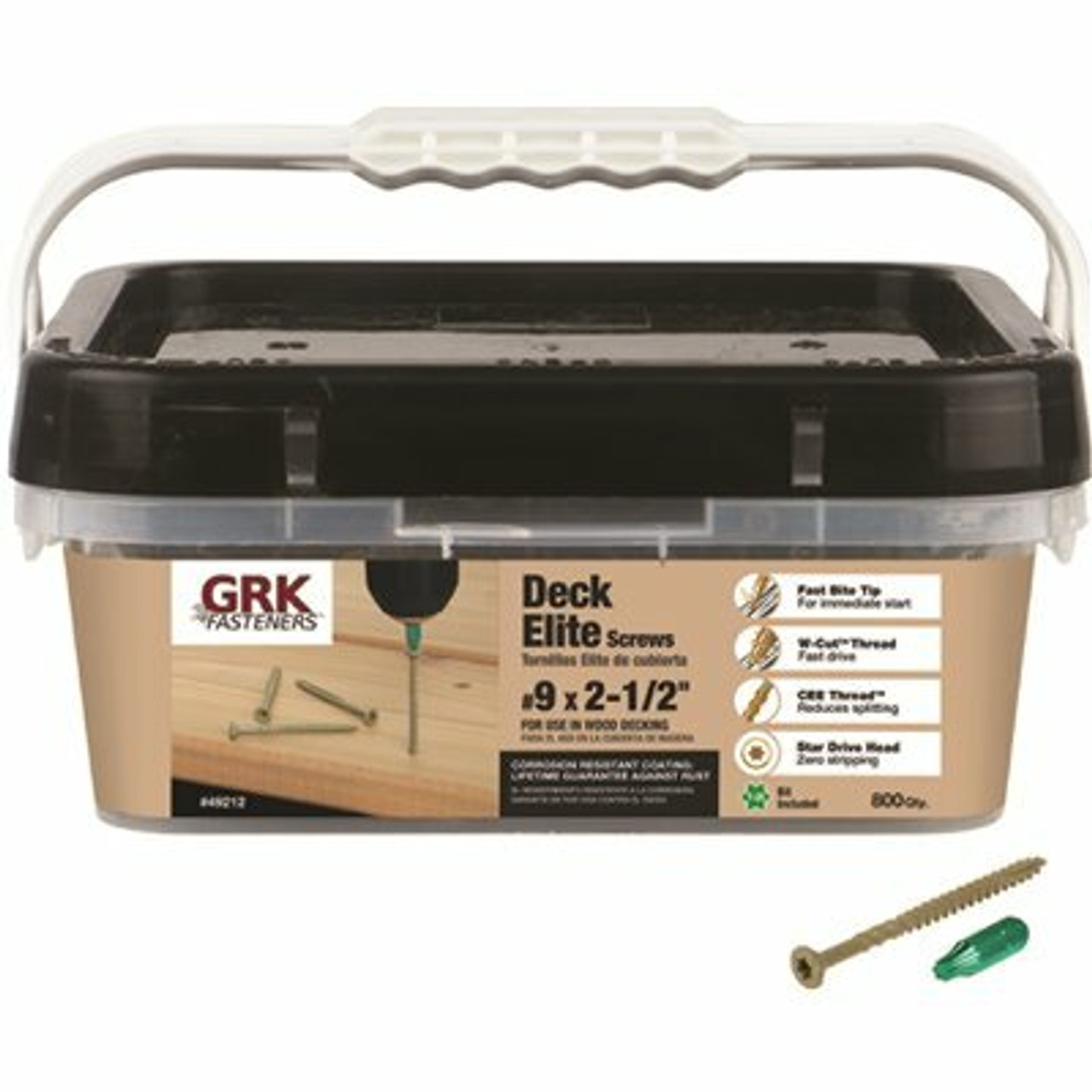 Grk #9 X 2-1/2 In. Star Drive Bugle Head Deck Elite Wood Deck Screw (800-Pack)