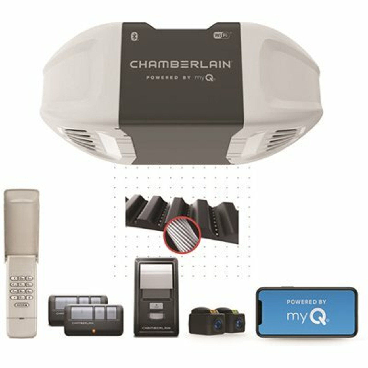 Chamberlain 3/4 Hp Smart Quiet Belt Drive Garage Door Opener