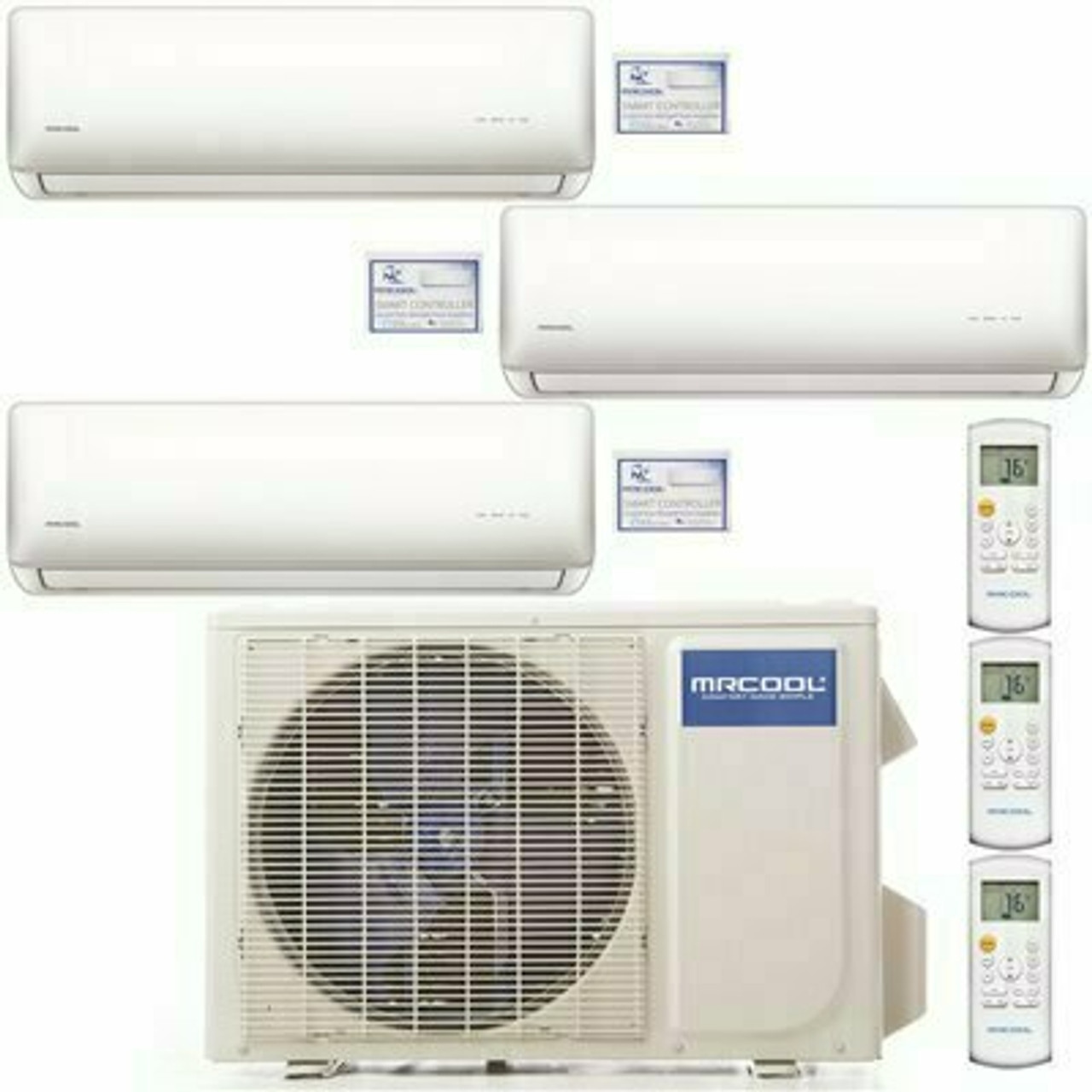 Olympus 27,000 Btu 2.25 Ton 3-Zone Ductless Mini Split Air Conditioner And Heat Pump With 25 Ft. Install Kit - 230V/60Hz