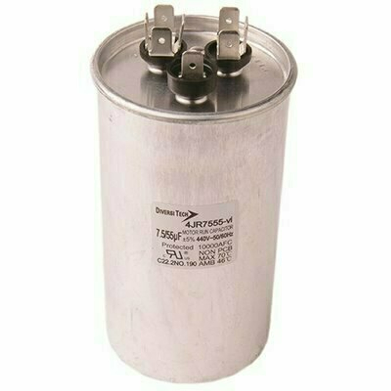 Diversitech 55/7.5 Mfd 440 Vac Round Dual Motor Run Capacitor