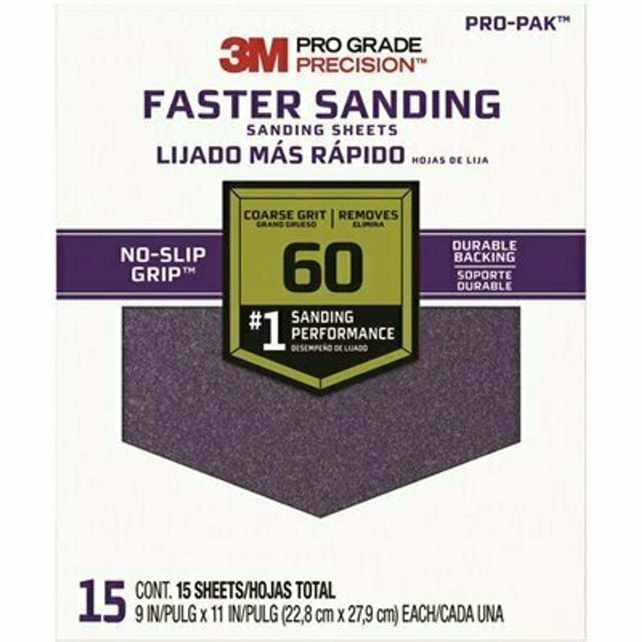 3M Pro Grade Precision 9 In. X 11 In. 60 Grit Coarse Faster Sanding Sheets (15-Pack)