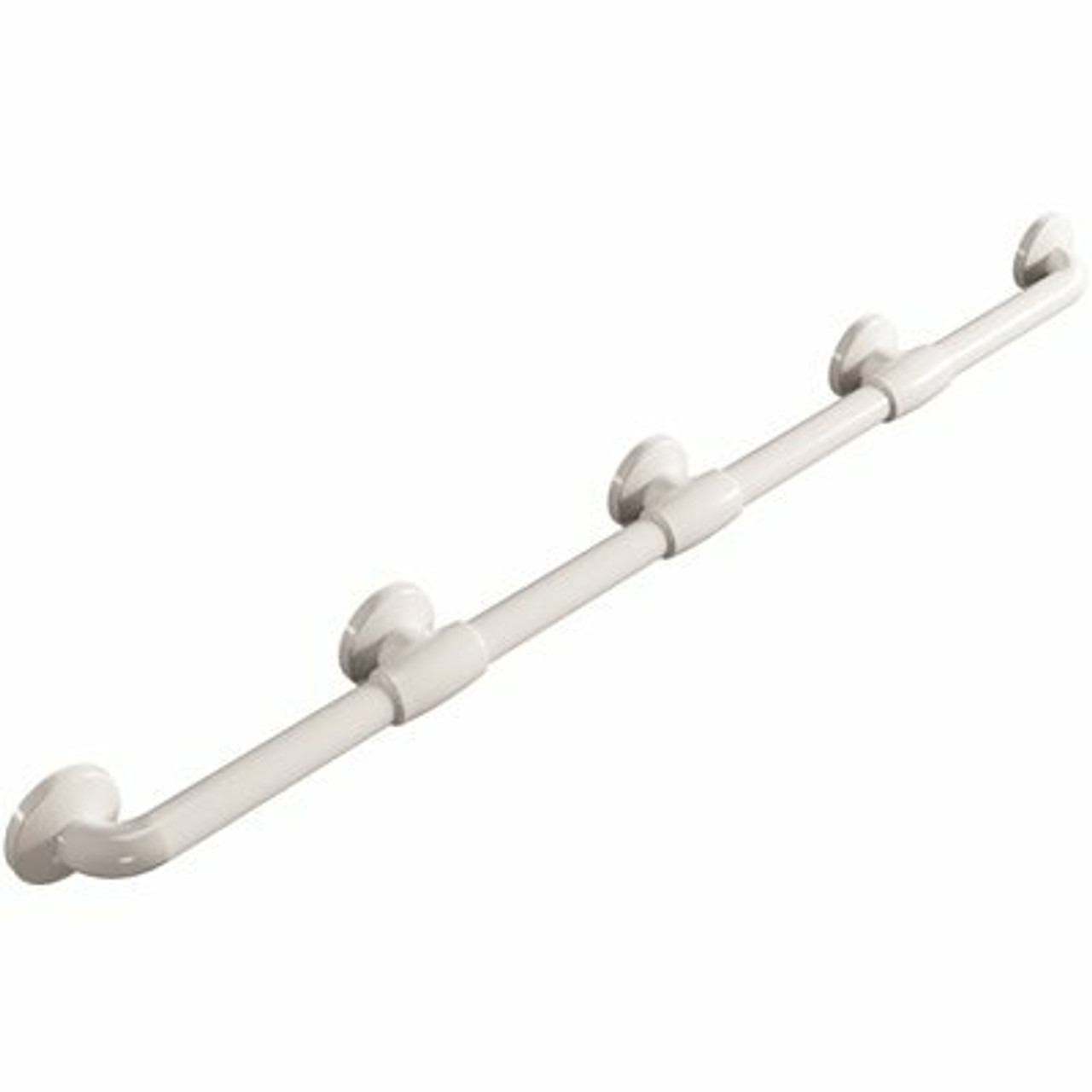 Ponte Giulio Usa 42 In. Antimicrobial Vinyl Coated Grab Bar With Three Reinforced Flanges In White