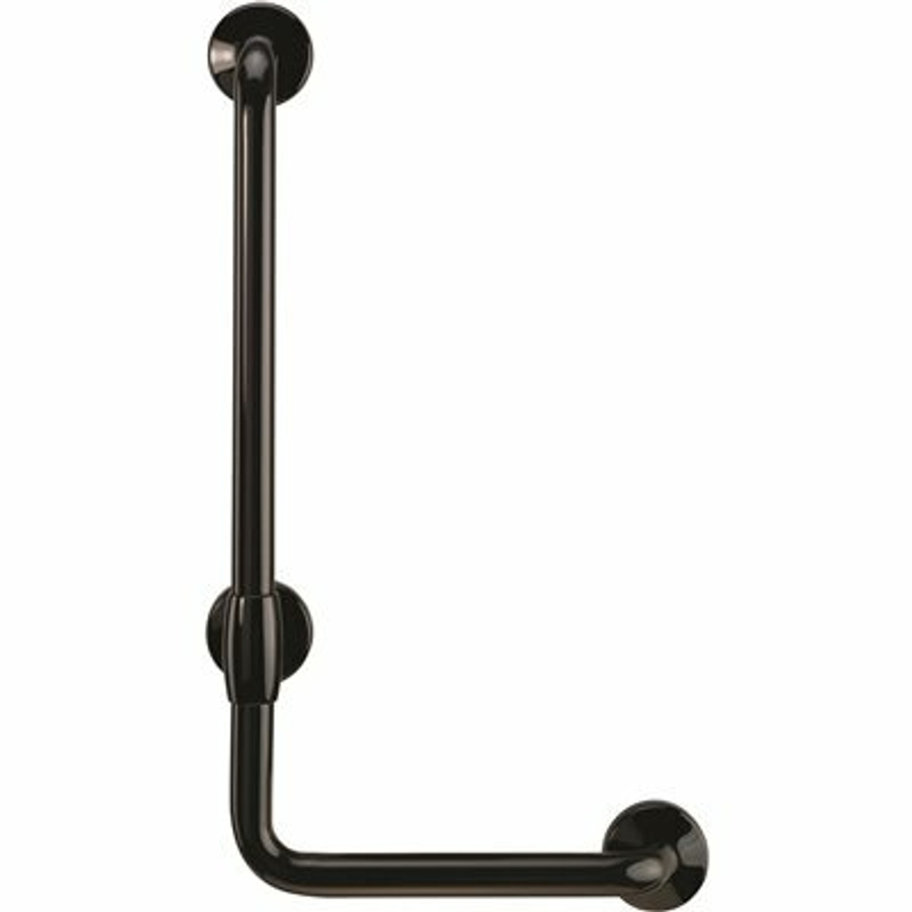 Ponte Giulio Usa 36 In. Contractor Antimicrobial Vinyl Coated L-Shape Grab Bar In Black - 318113357
