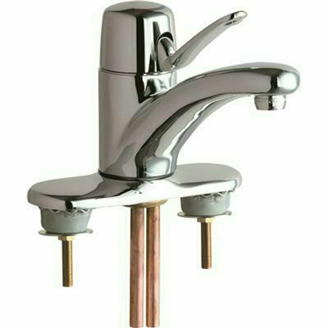 Chicago Faucets Single Lever Bathroom Sink Mixing Faucet With 4 In. Centers, Chrome, Lead Free