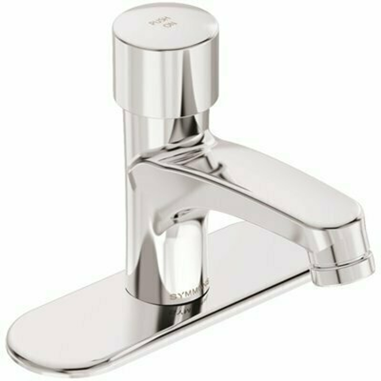Symmons Single-Handle Single Hole Metering Bathroom Faucet With Optional 4 In. Deck Plate In Chrome
