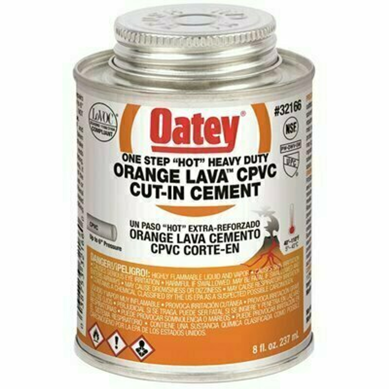 Oatey Orange Lava 8 Oz. Heavy-Duty Orange Cpvc Cement