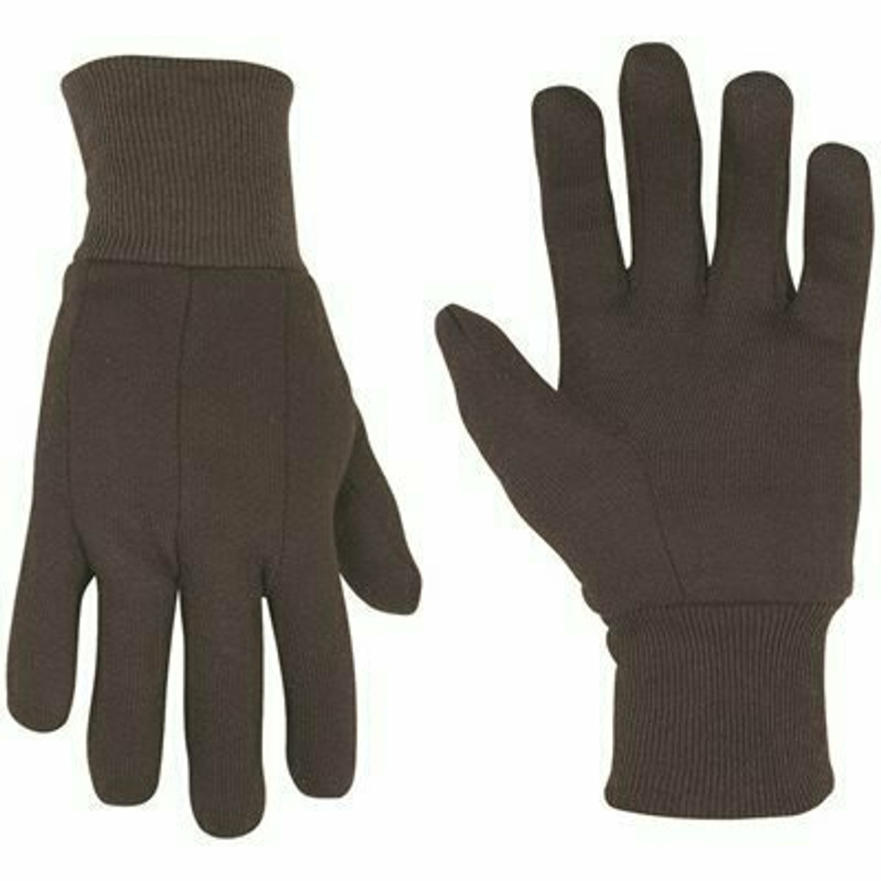 Custom Leathercraft Large 100% Brown Cotton Jersey Gloves