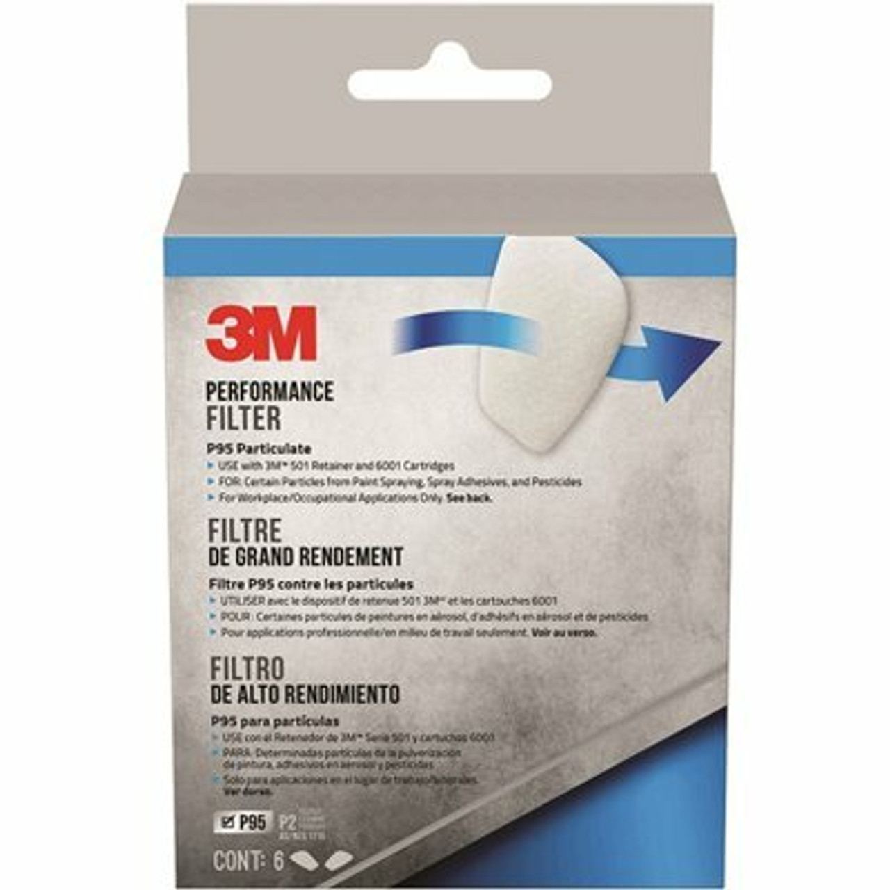 3M P95 Particulate Replacement Respirator Filter (Case Of 6)