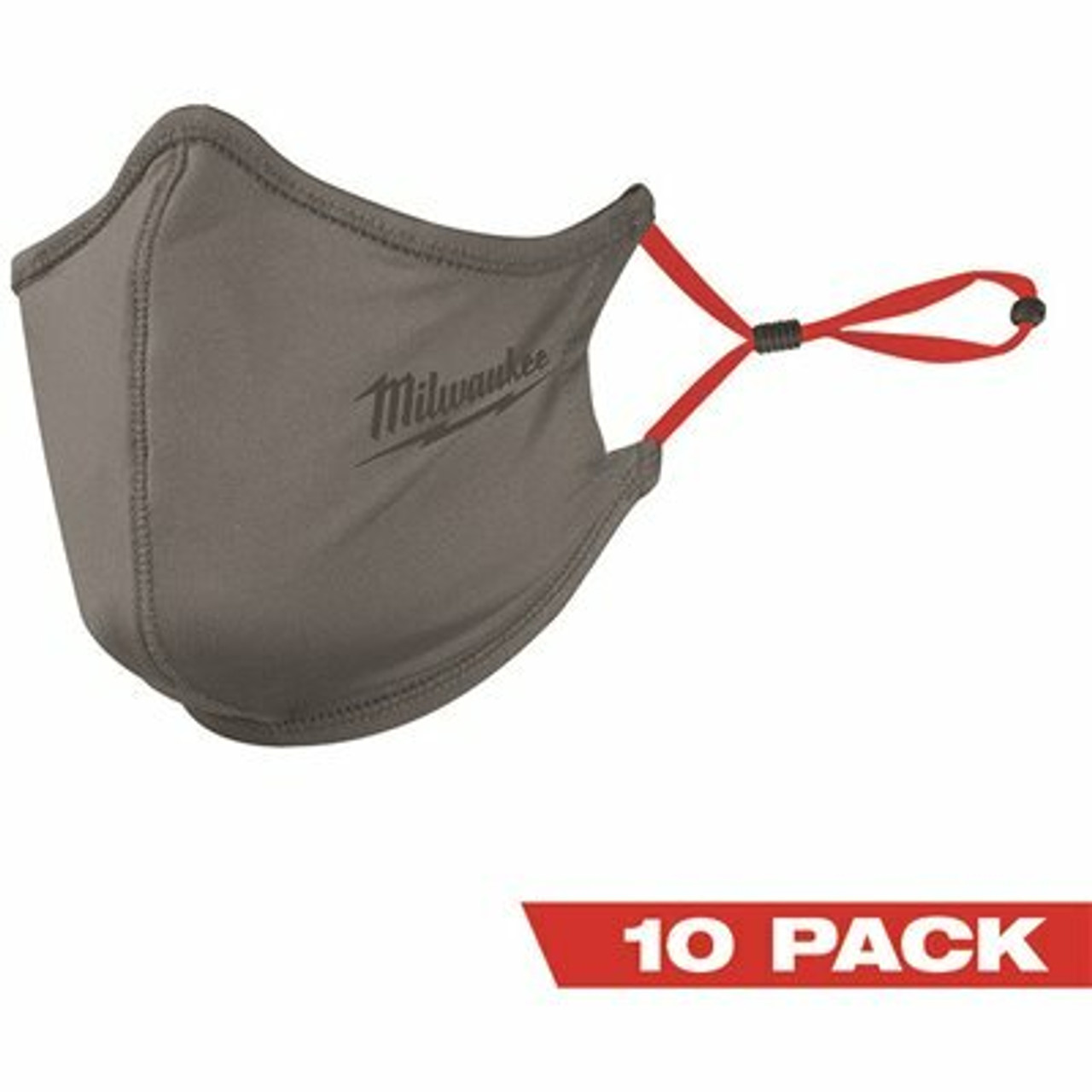 Milwaukee Gray 2-Layer Reusable Face Mask (10-Pack)