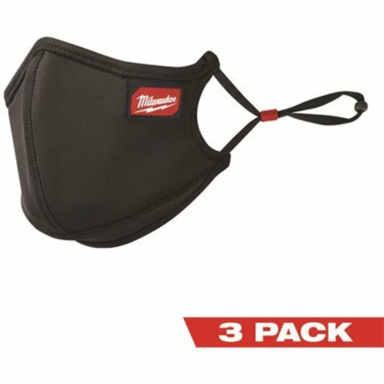 Milwaukee Small/Medium Black 3-Layer Reusable Performance Face Mask (3-Pack)