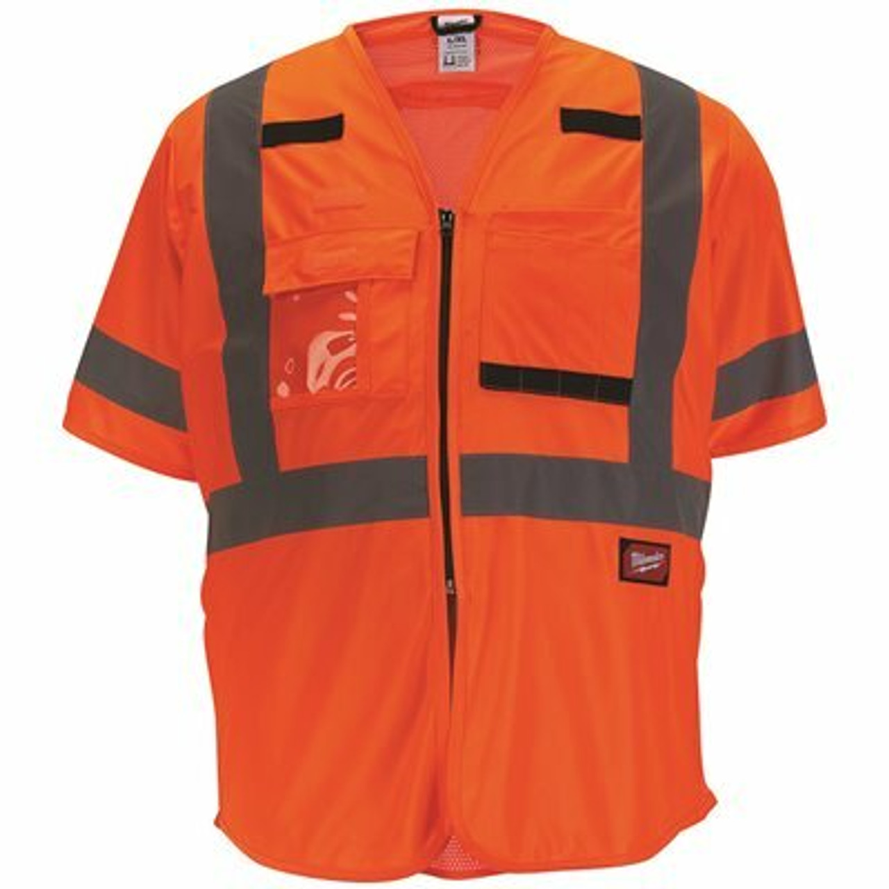 Milwaukee 4X-Large/5X-Large Orange Ansi Type R Class-3 High Visibility Safety Vest With 10 Pockets