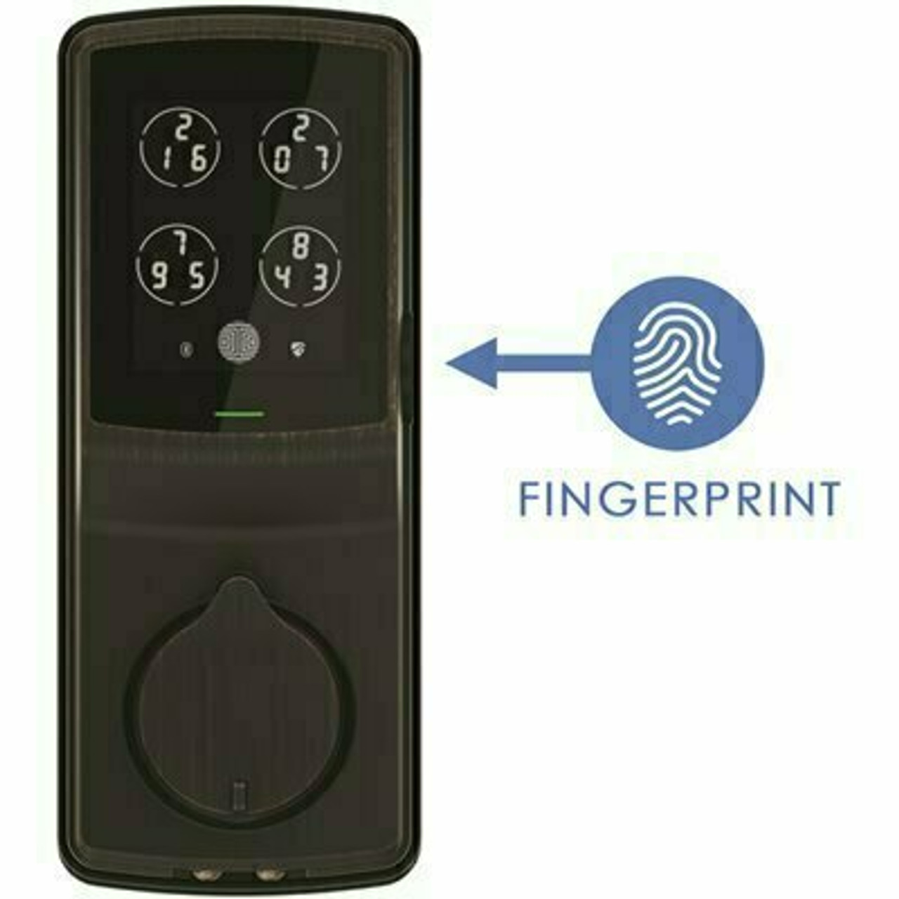Secure Plus Venetian Bronze Single-Cylinder Alarmed Deadbolt Lock With Smart Keypad, Bluetooth And 3D Fingerprint Sensor