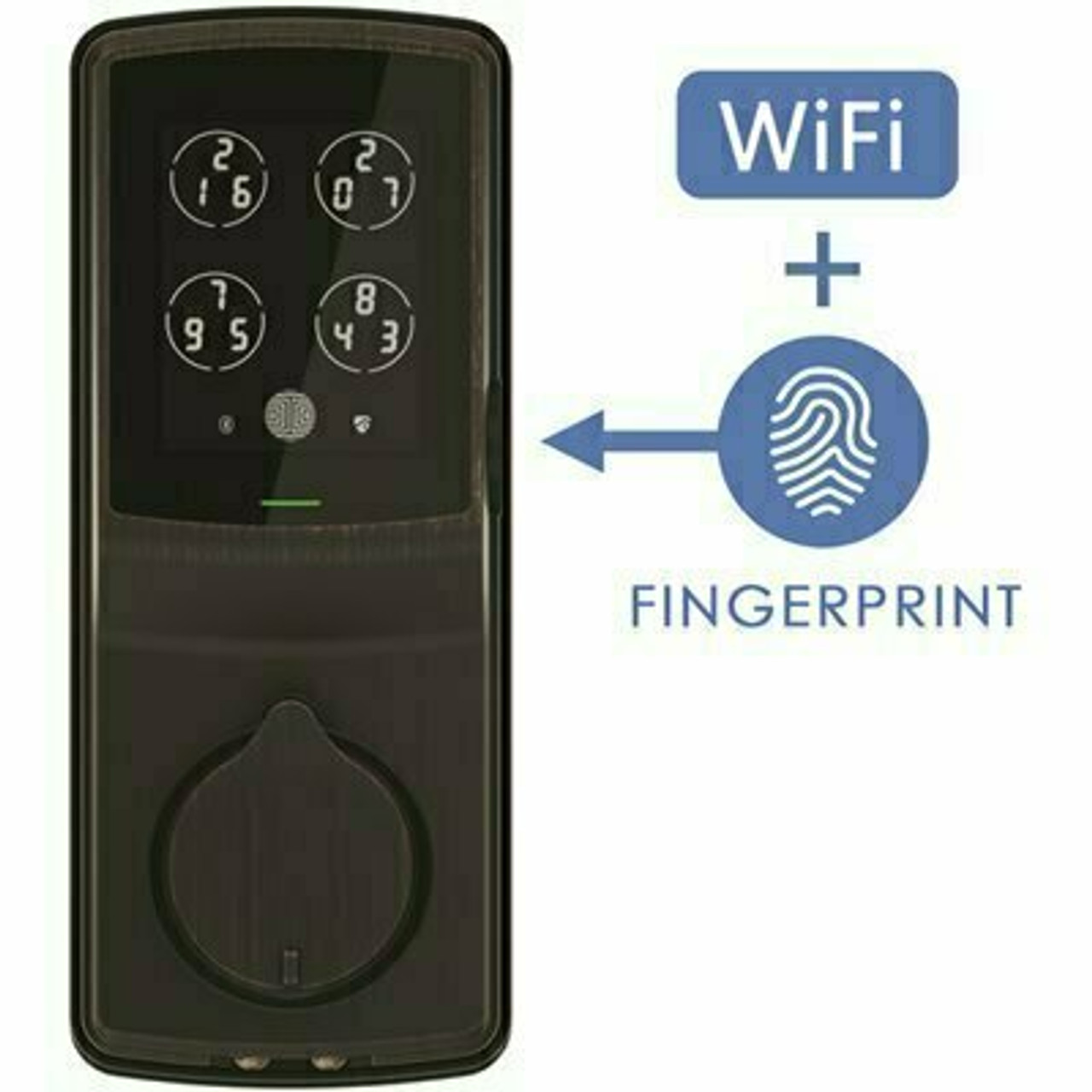 Lockly Secure Pro Venetian Bronze Smart Lock Deadbolt With 3D Fingerprint And Wi-Fi (Works With Alexa And Google Home)