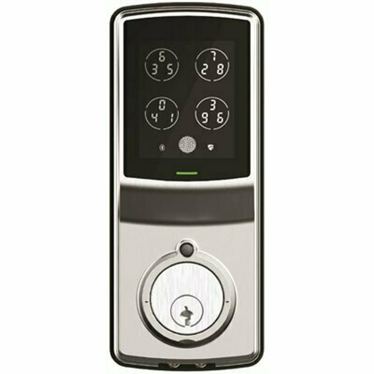 Lockly Model-S Satin Nickel Single-Cylinder Smart Deadbolt Lock With Keypad, Bluetooth And Discrete Pin Code Input