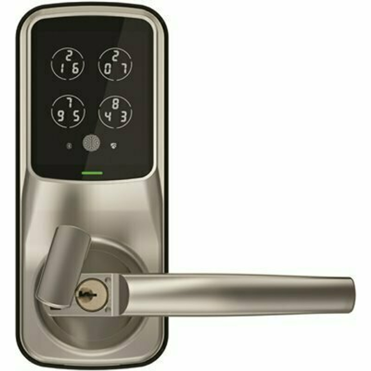 Lockly Model-S Satin Nickel Smart Touchscreen Keypad Door Latch Lock With Bluetooth