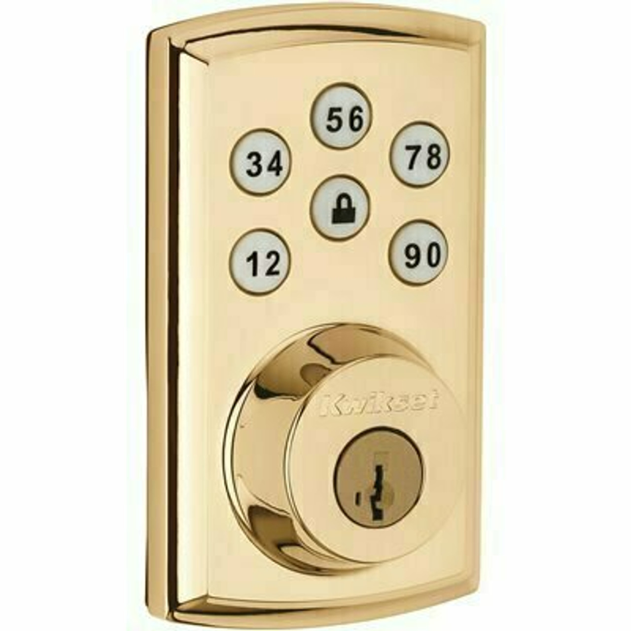 Kwikset Z-Wave Smartcode 888 Lifetime Polished Brass Single Cylinder Electronic Deadbolt Featuring Smartkey Security