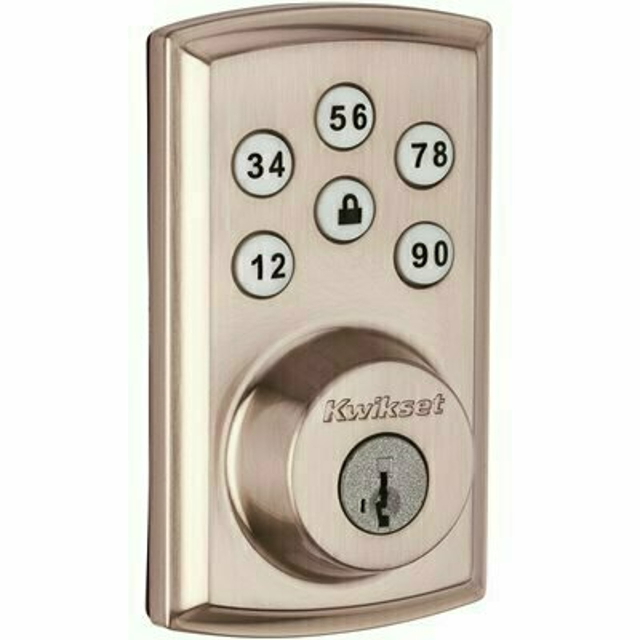 Kwikset Z-Wave Smartcode 888 Satin Nickel Single Cylinder Electronic Deadbolt Featuring Smartkey Security