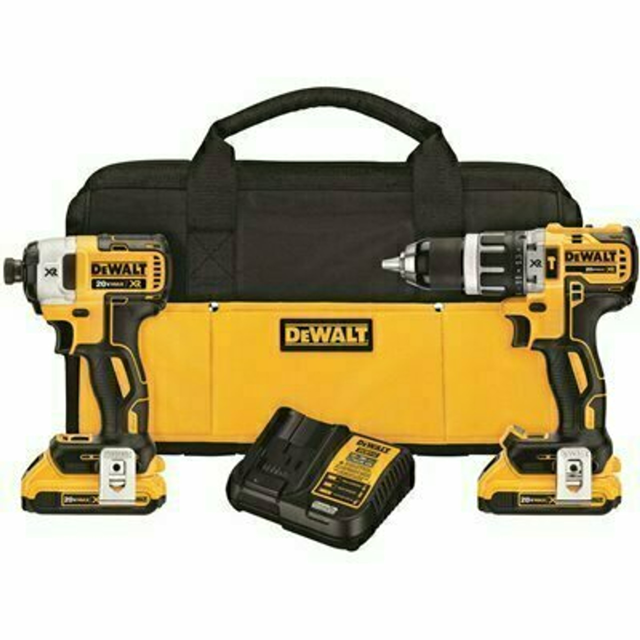 Dewalt 20-Volt Max Xr Cordless Brushless Hammer Drill/Impact Combo Kit (2-Tool) With (2) 20-Volt 2.0Ah Batteries And Charger