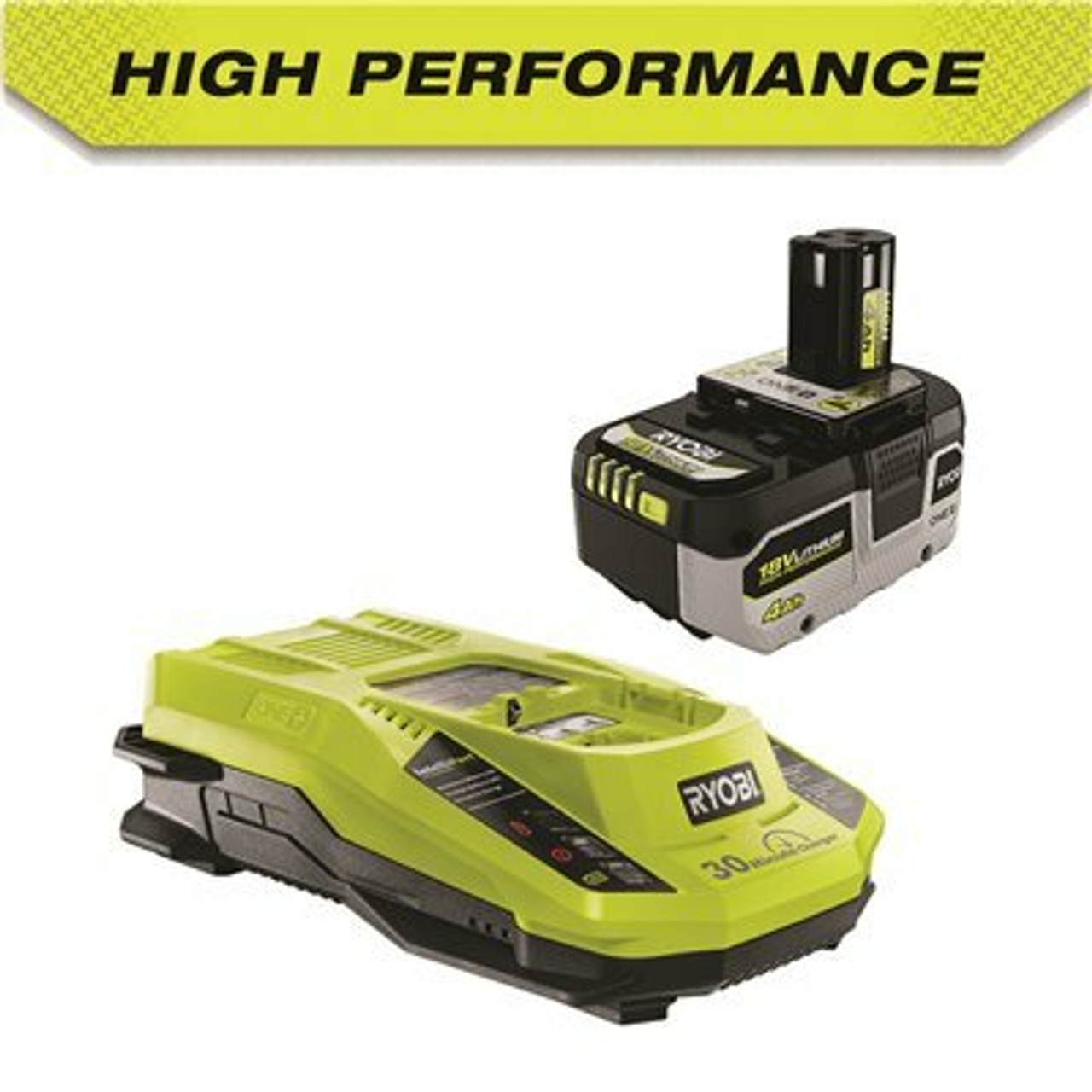 Ryobi One+ 18V High Performance Lithium-Ion 4.0 Ah Battery And Charger Starter Kit
