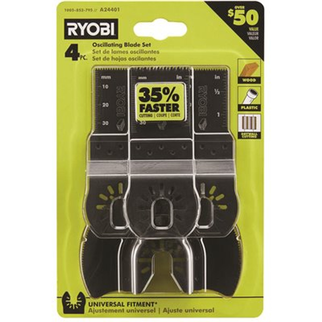 Ryobi 4-Piece Wood Oscillating Multi-Tool Blade Set