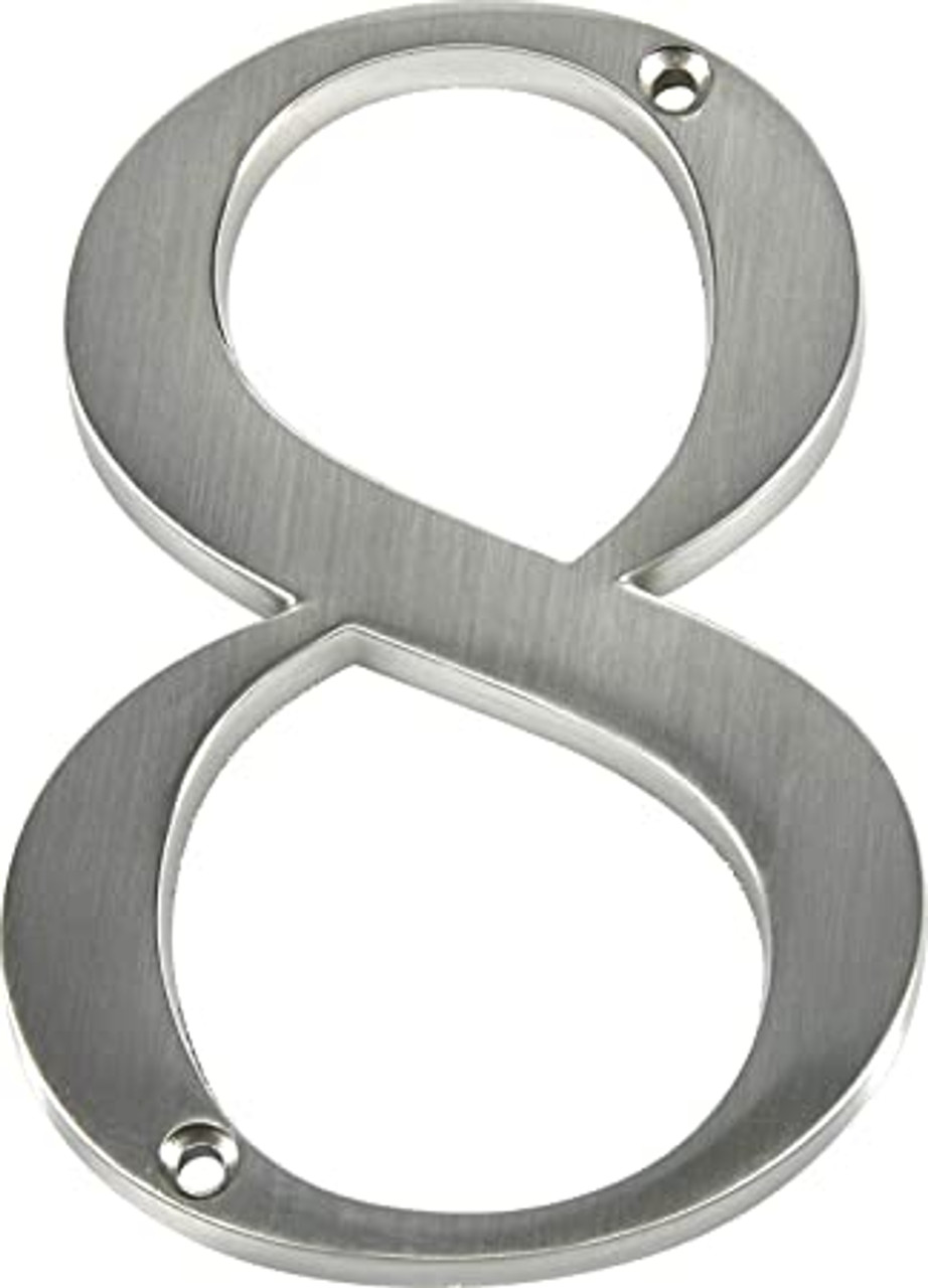 Hillman 843328 Brushed Nickel Screw-On Number 8, Pack of 3