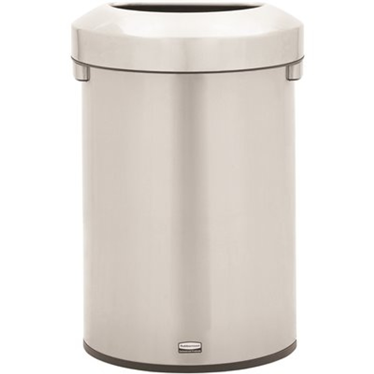 Rubbermaid Commercial Products Refine 16 Gal. Half Round Stainless Steel Trash Can