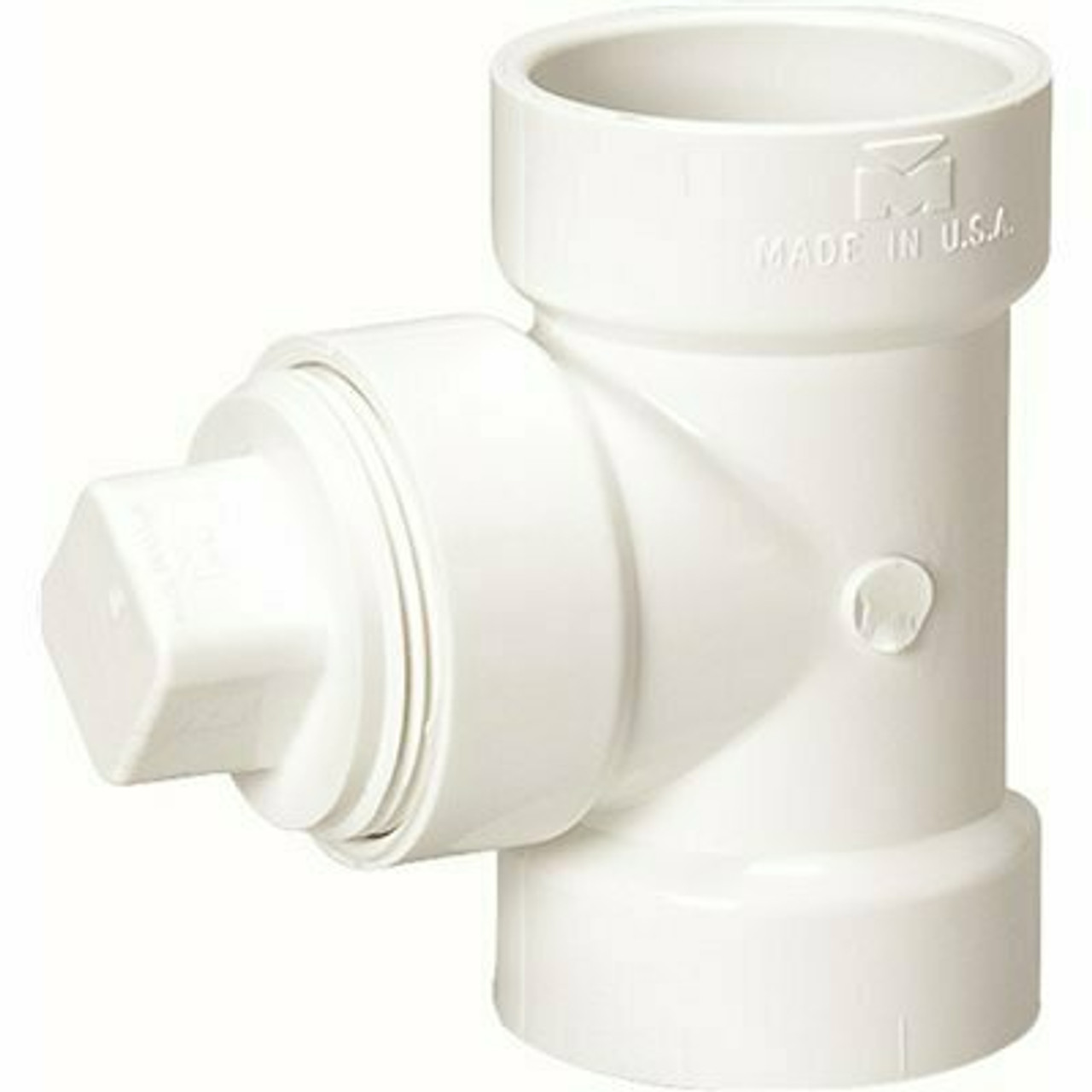 NIBCO 1-1/2 in. PVC DWV Hub x Hub x FPT Cleanout Plug Tee