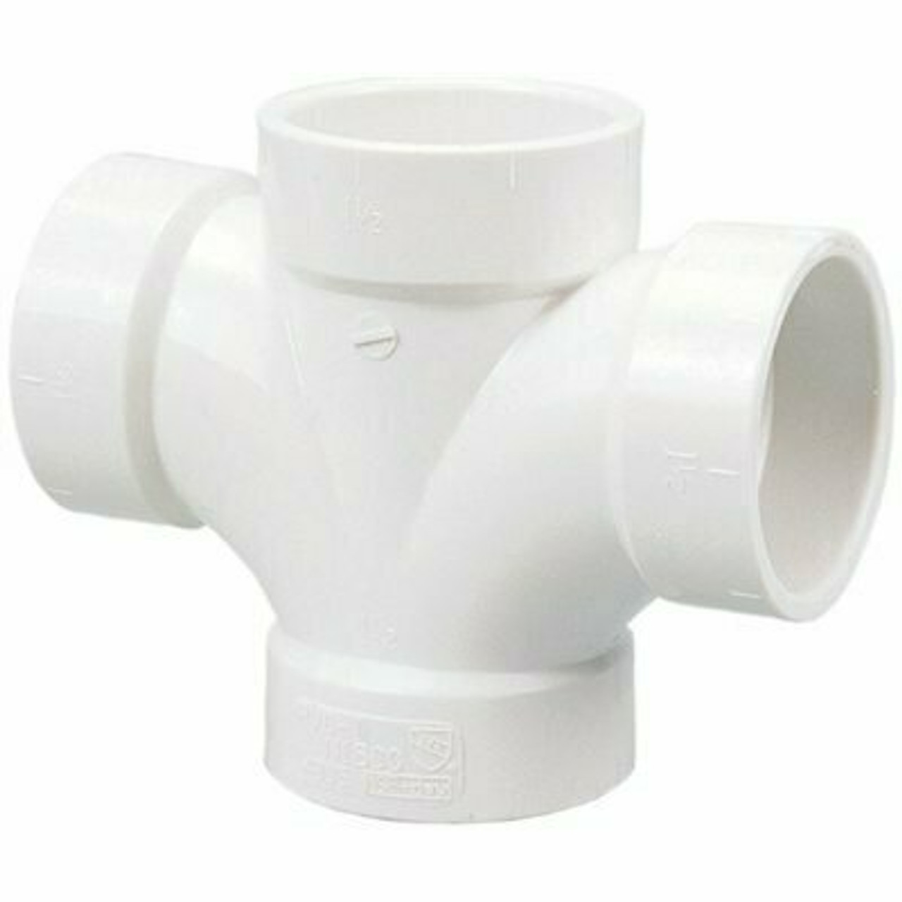 NIBCO 3 in. PVC DWV All-Hub Double Sanitary Tee Fitting