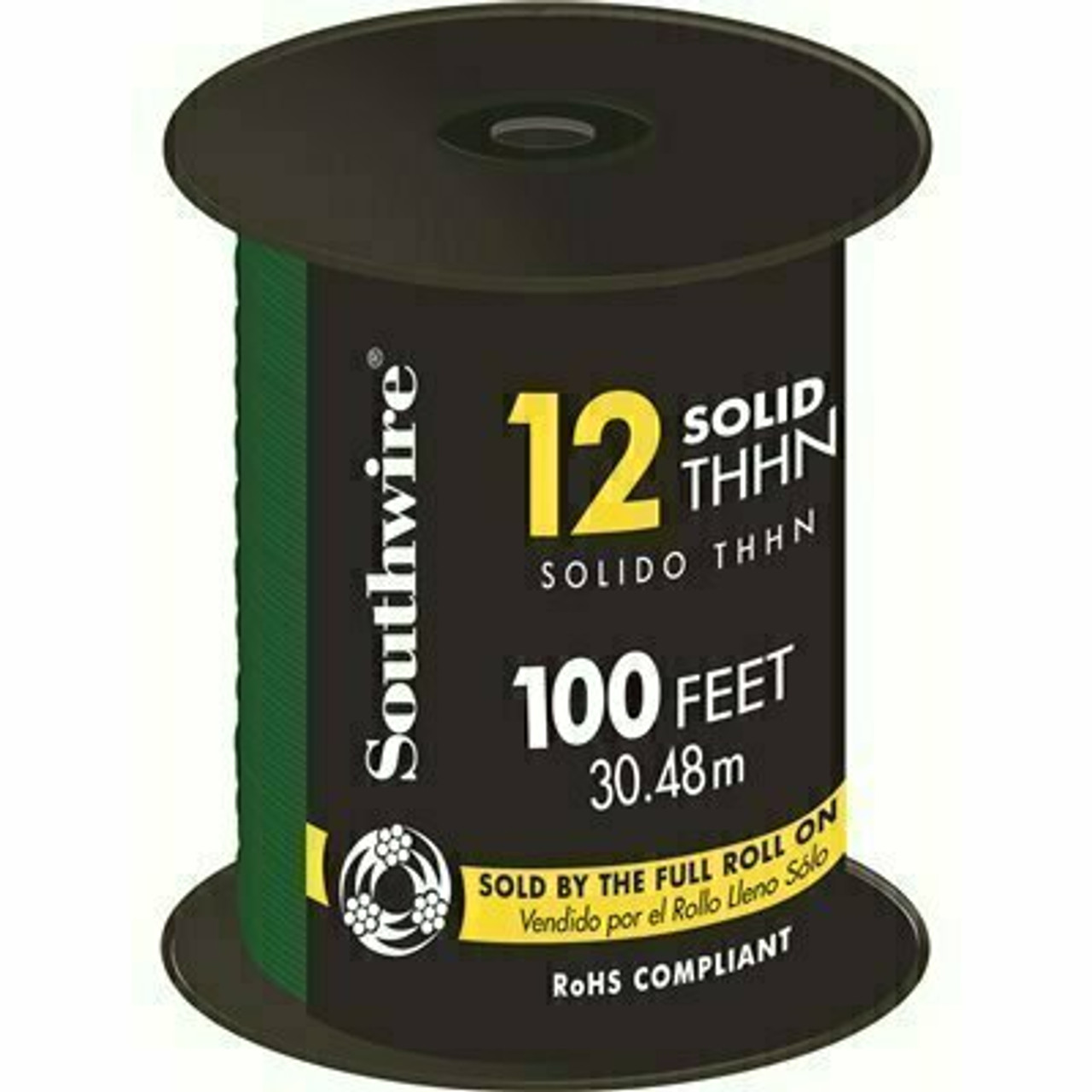 Southwire 100 ft. 12 Green Solid CU THHN Wire