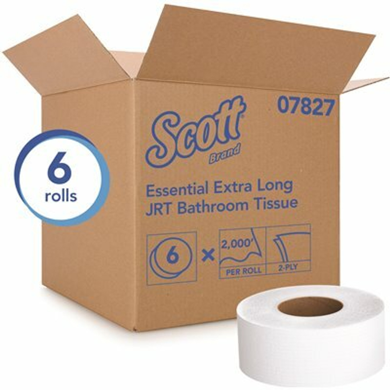 Scott 2-Ply White Jumbo Roll (JR) Commercial Toilet Paper (6-Rolls/Case, 2,000 ft./Roll)