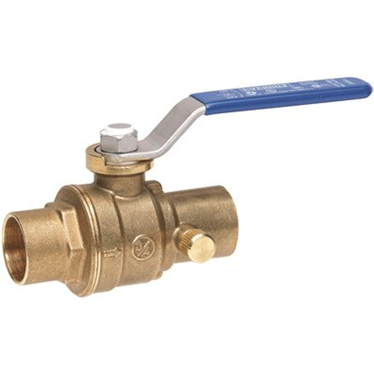 Everbilt 3/4 In. X 3/4 In. Brass Sweat X Sweat Ball And Waste Valve With Drain