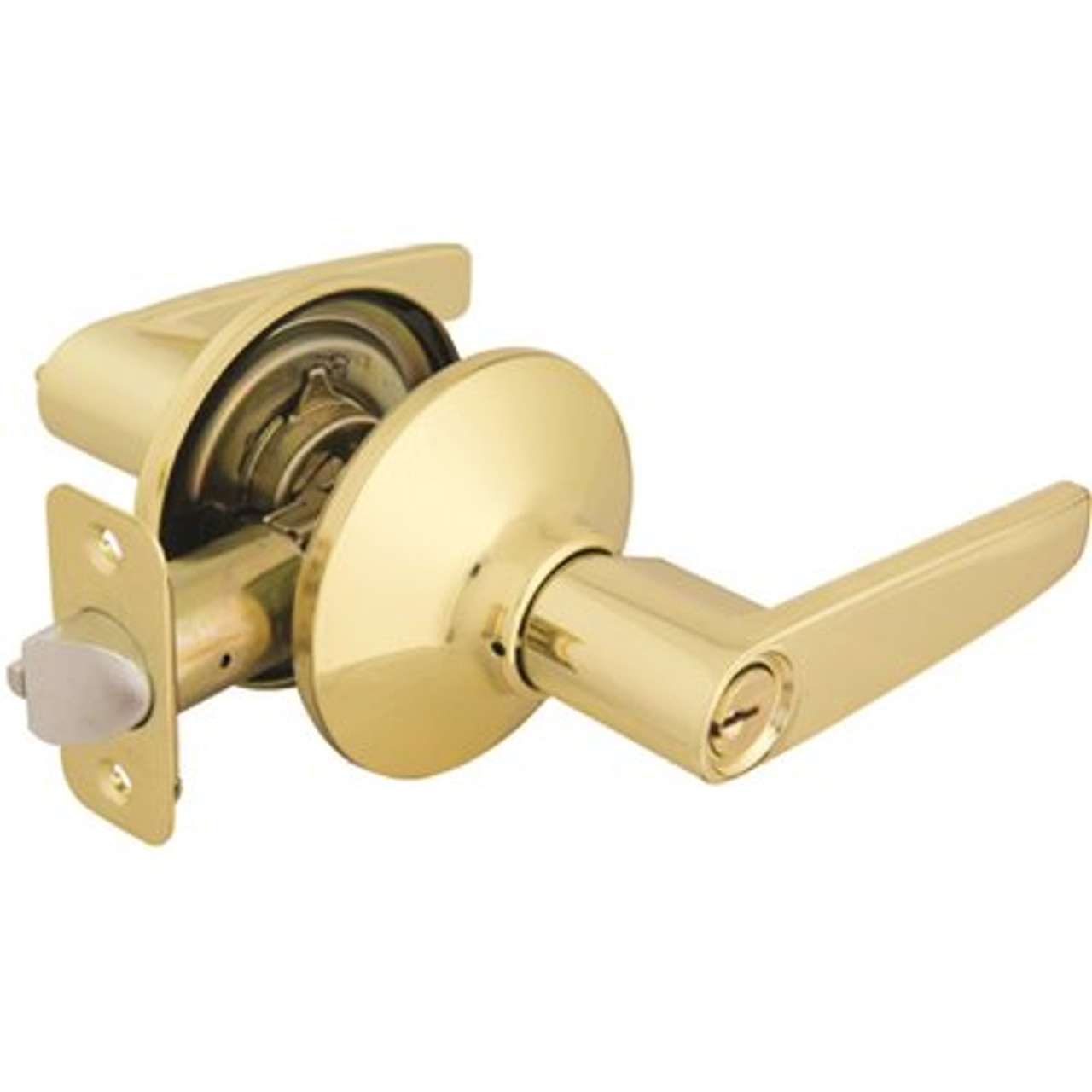 Defiant Olympic Polished Brass Keyed Entry Door Lever With Kw1 Keyway Keyed Differently