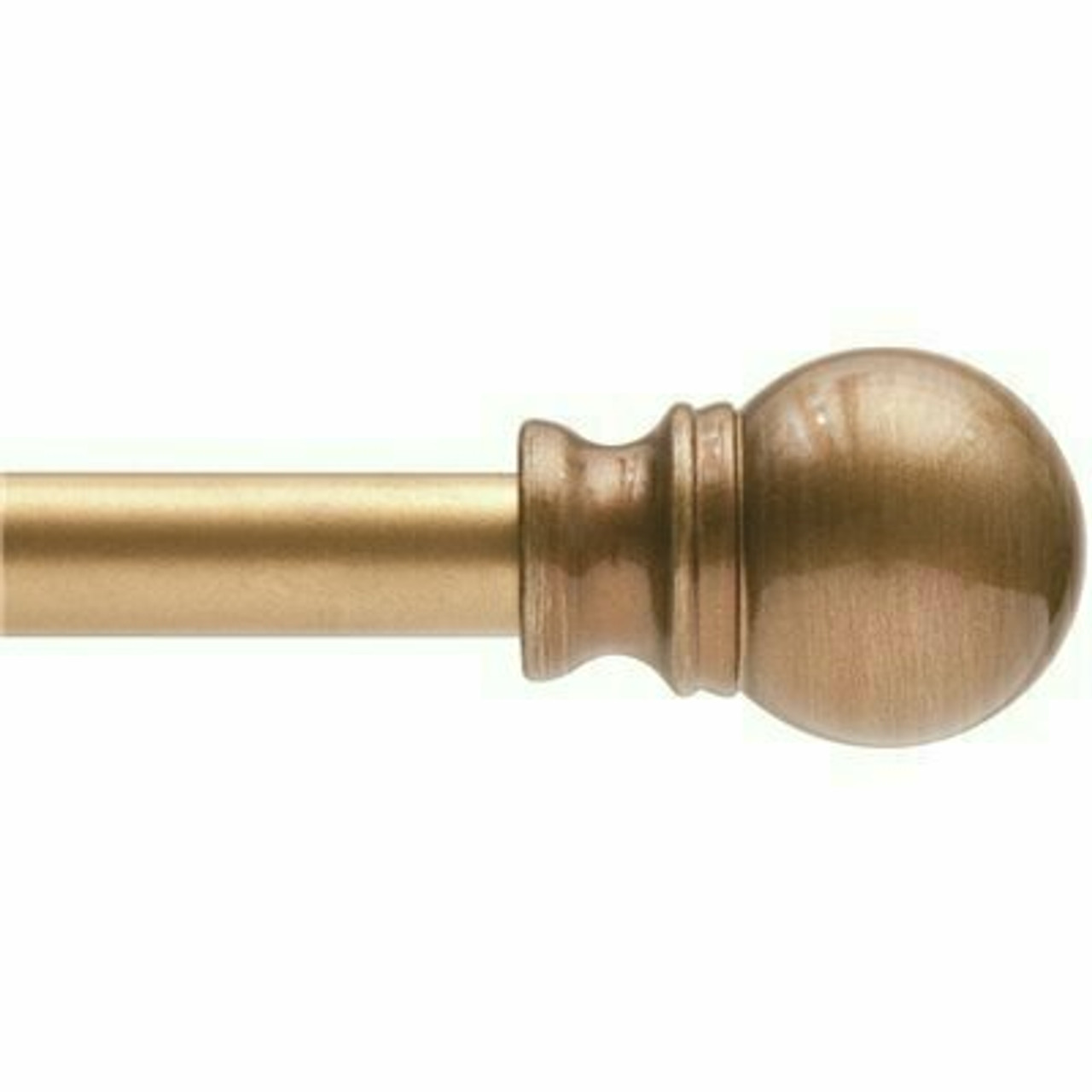 Kenney Davenport 28 In. - 48 In. Adjustable 1/2 In. Single Petite Cafã© Decorative Window Curtain Rod In Brushed Brass