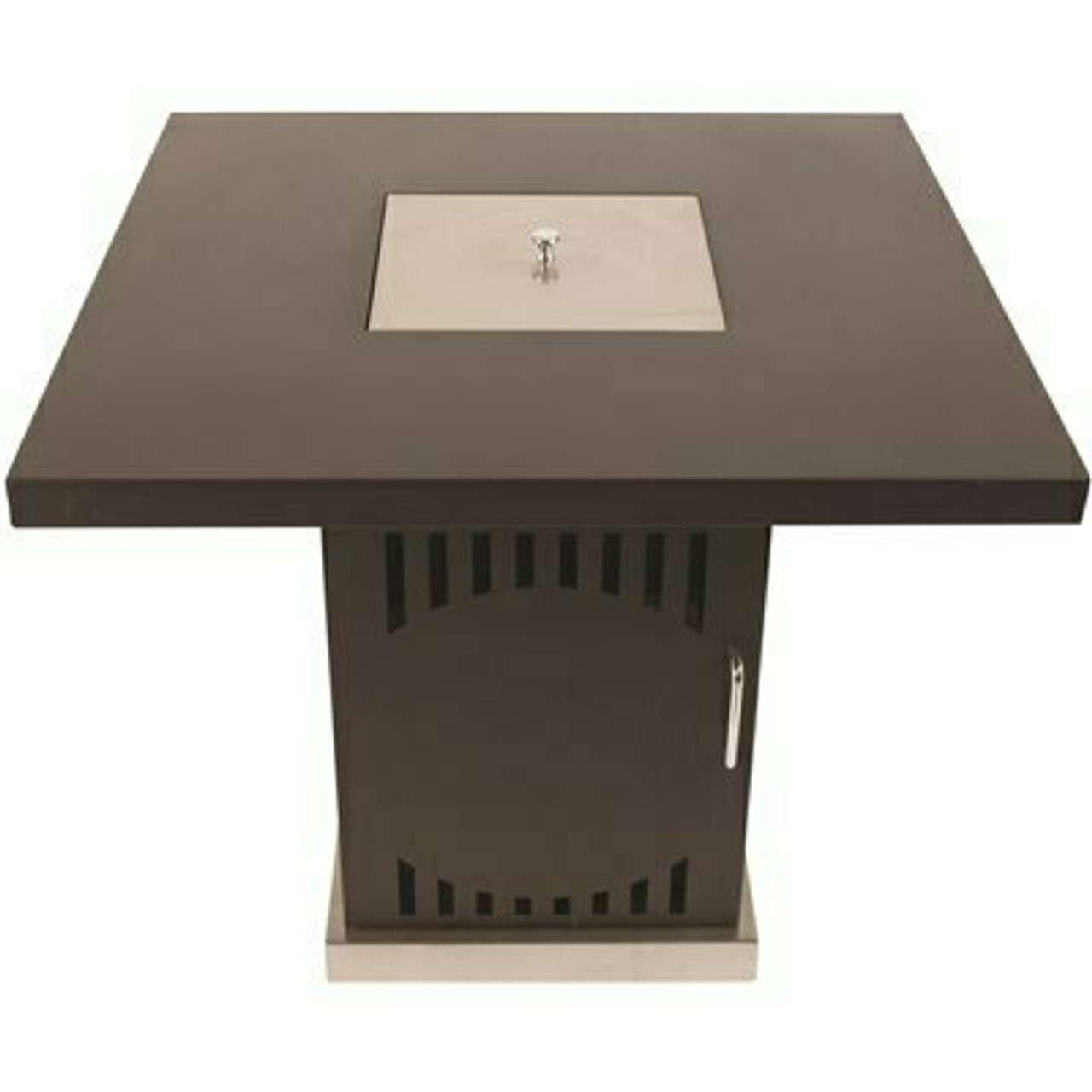 Pleasant Hearth Halifax 30 in. x 27 in. Square Steel Propane Gas Fire Pit Table in Black with Glass Fire Rocks