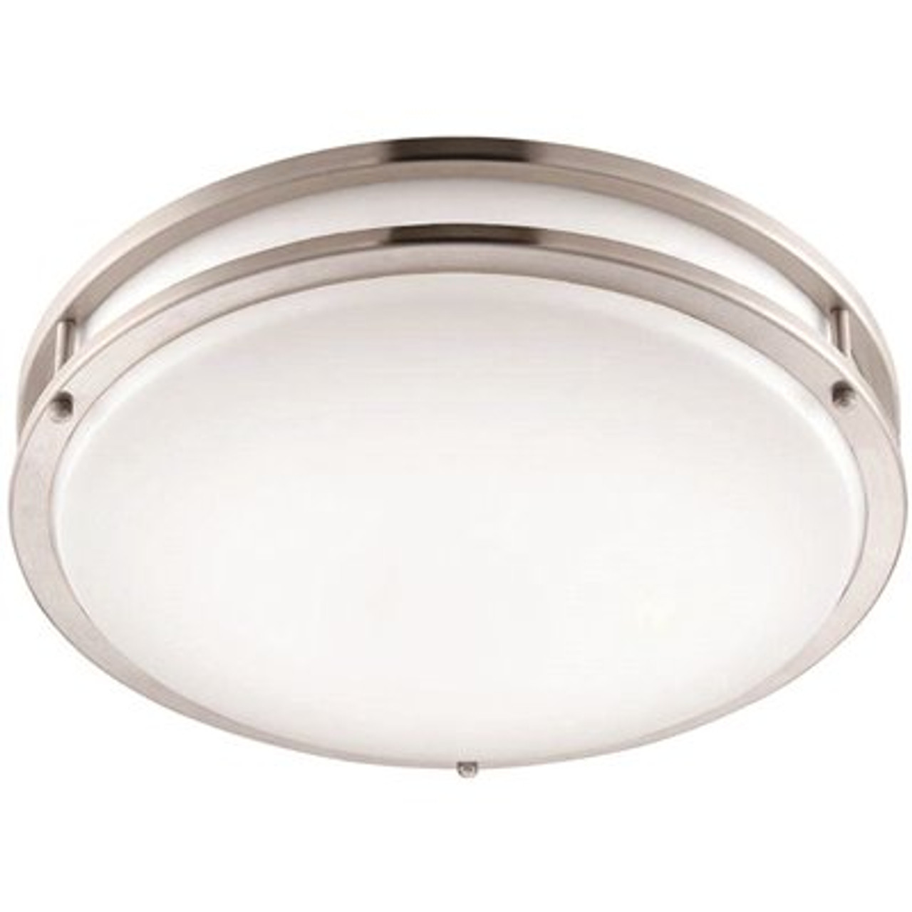 Private Brand Unbranded 14 in. Brushed Nickel Selectable Led Cct Round Flush Mount Light
