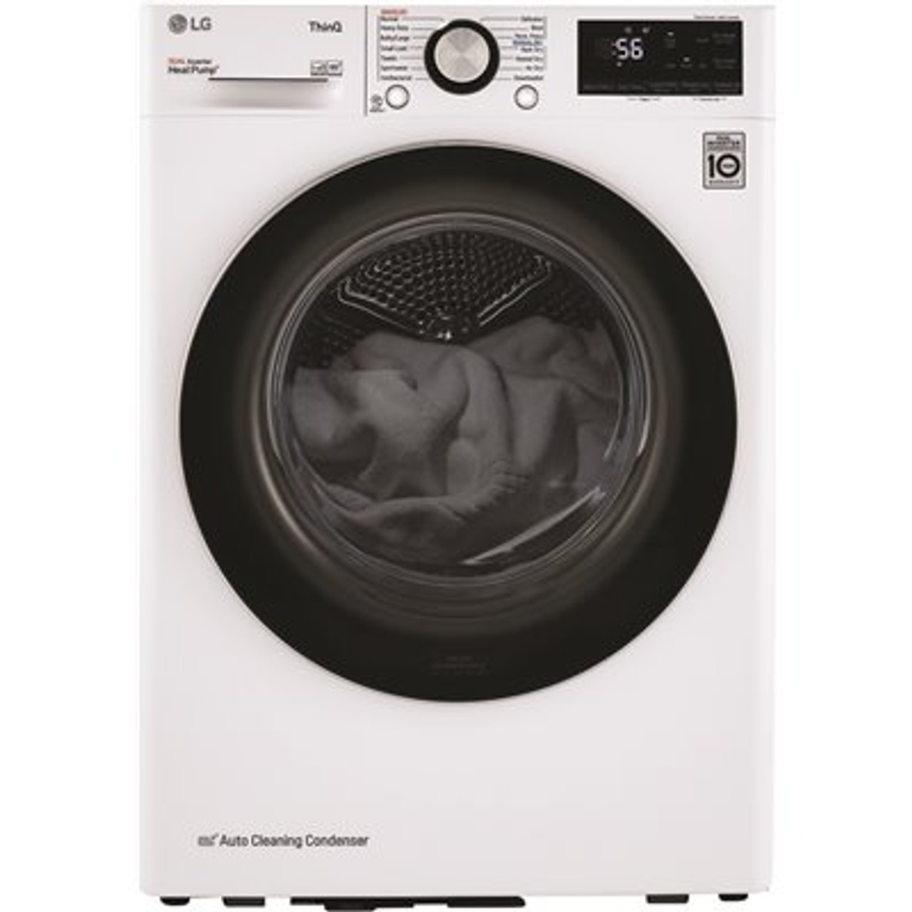 LG Electronics 4.2 Cu. Ft. Compact White Electric Dryer With Dual Inverter Heatpump Technology