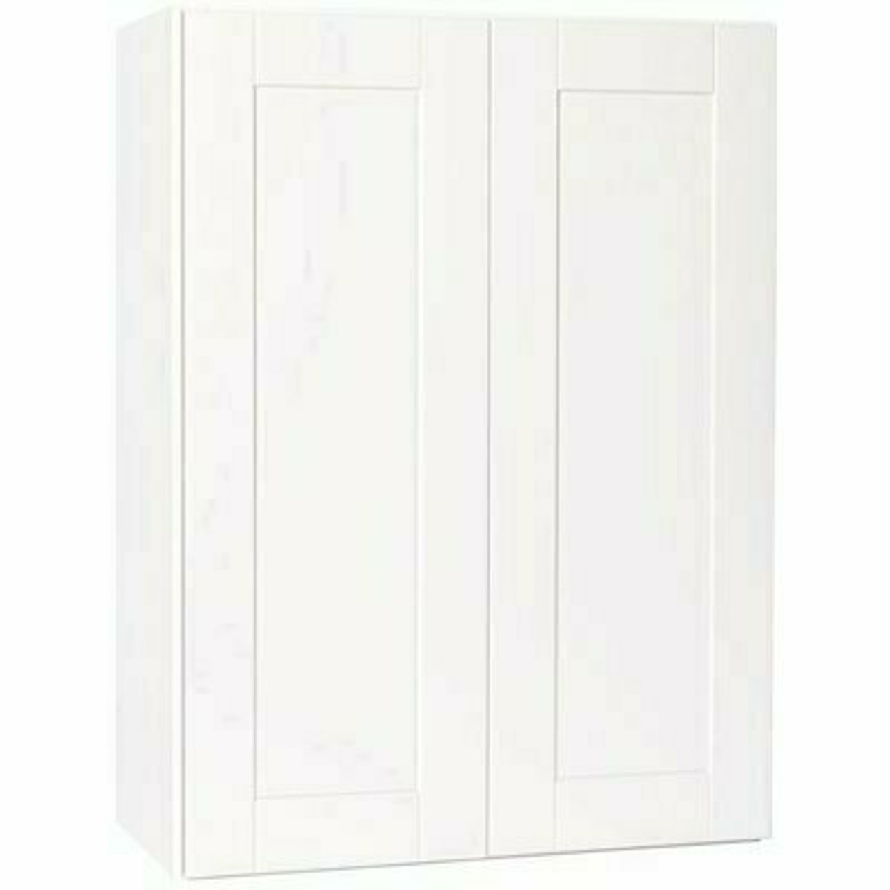 Hampton Bay Shaker Satin White Stock Assembled Wall Kitchen Cabinet (27 in. X 36 in. X 12 In.)