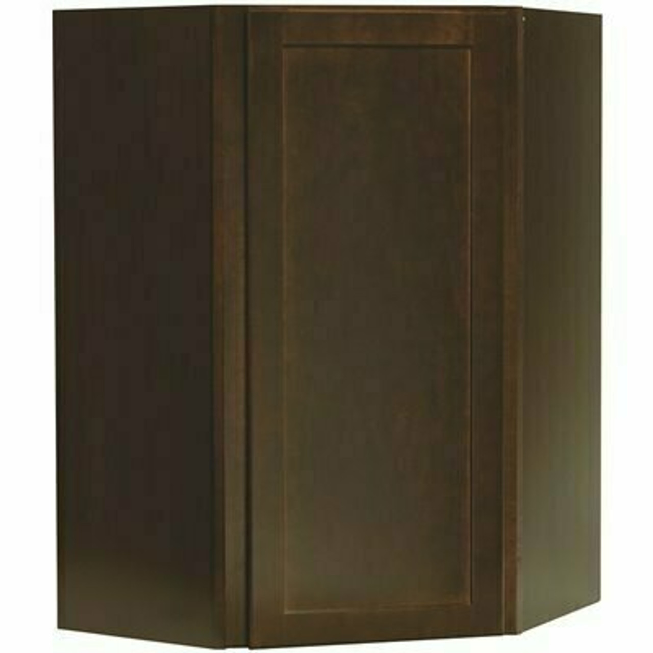 Hampton Bay Shaker Assembled 24X36X12 in. Diagonal Corner Wall Kitchen Cabinet In Java