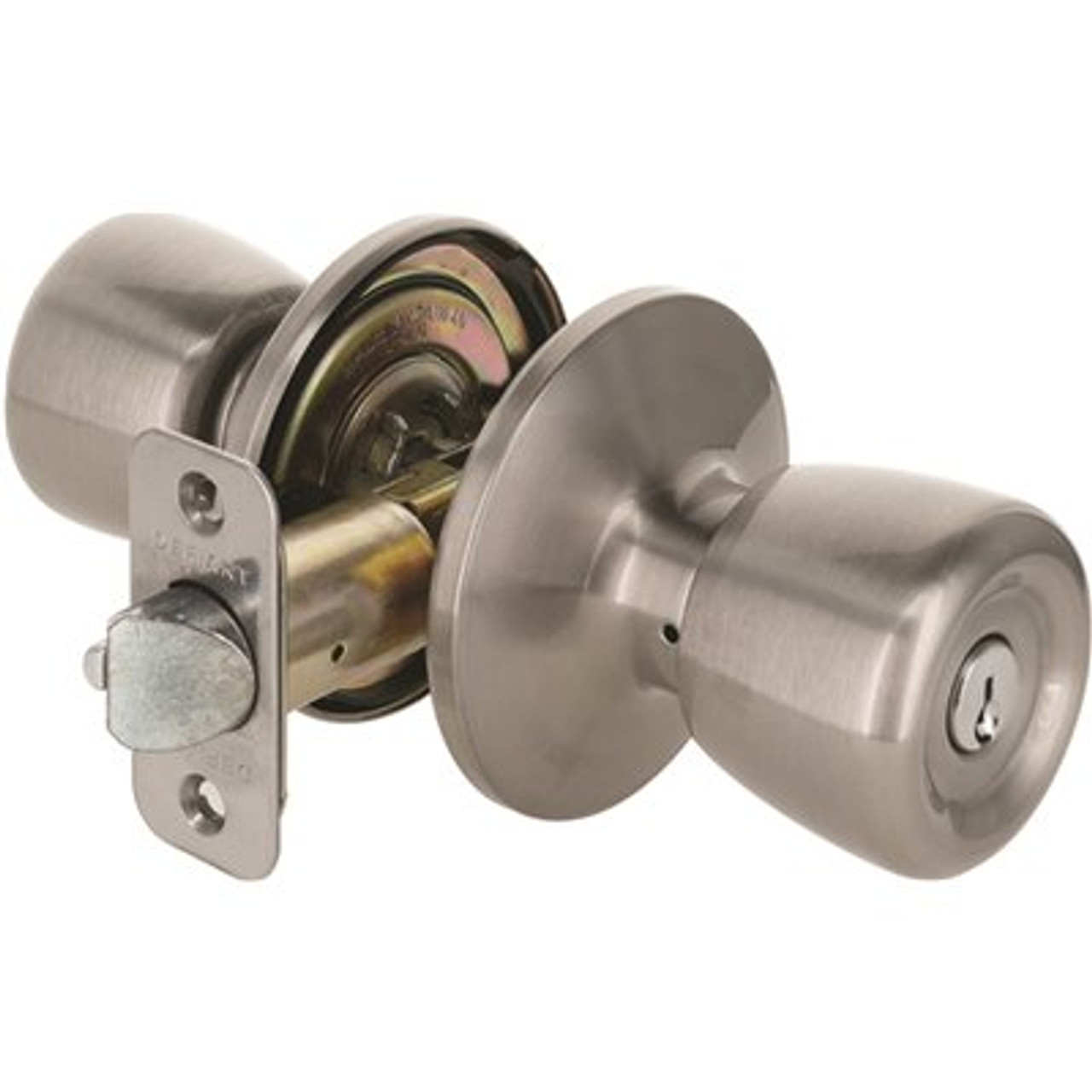 Defiant Waterbury Satin Nickel Keyed Entry Door Knob With Kw1 Keyway Keyed Differently