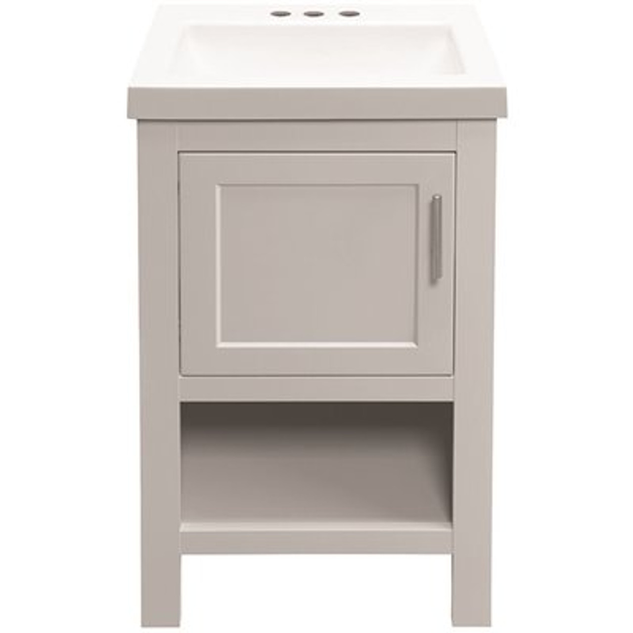Glacier Bay Spa 18.5 In. W D Bath Vanity In Dove Gray With Cultured Marble Vanity Top In White With White Basin
