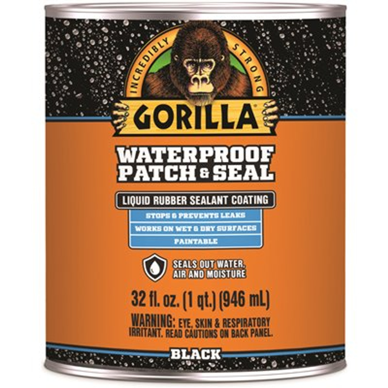 Gorilla 32 oz. Black Waterproof Patch and Seal Liquid (Case of 6)