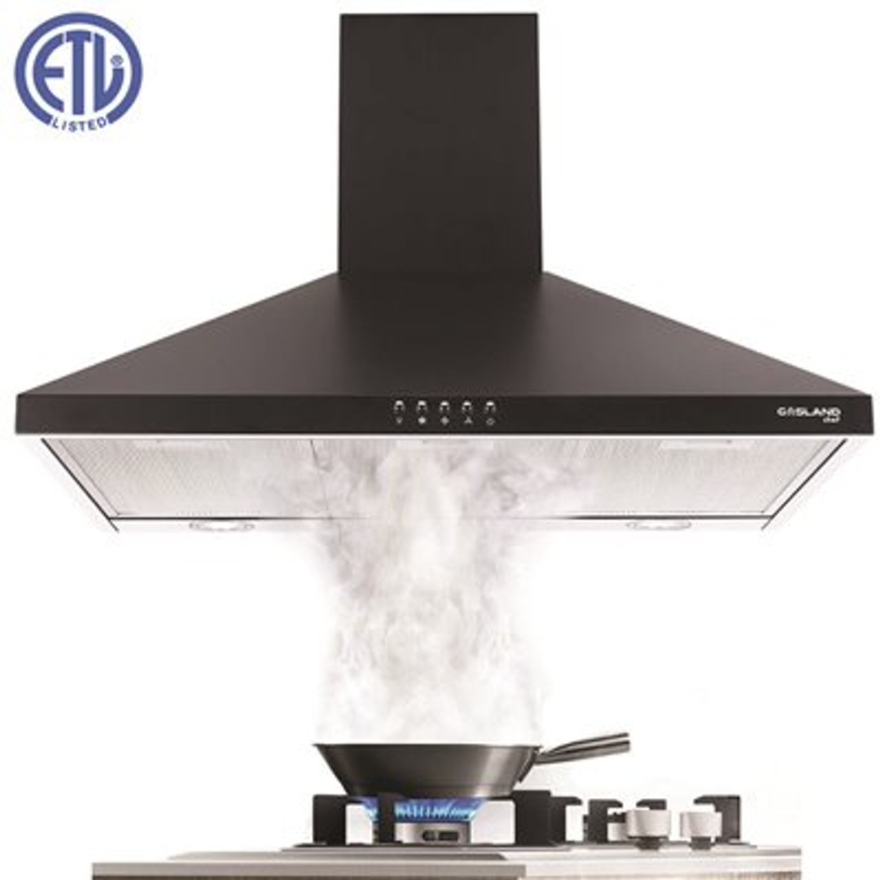 GASLAND Chef 30 in. Wall Mount Range Hood with Aluminum Filters LED Lights Push Button Control in in Black Stainless Steel