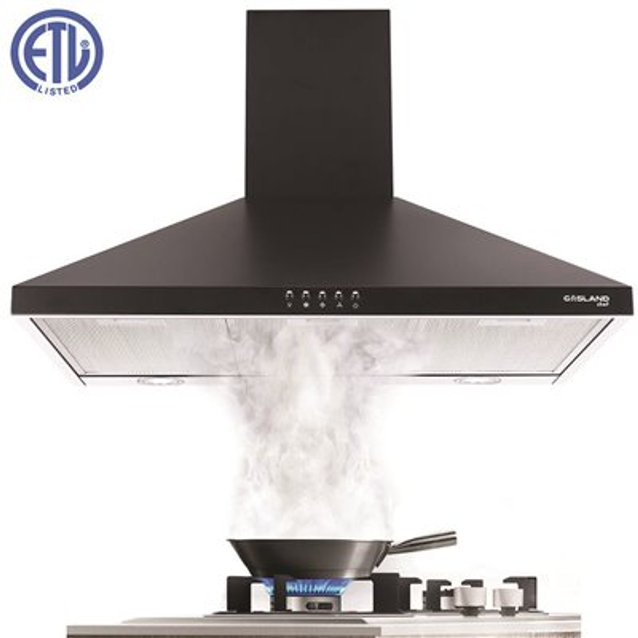 GASLAND Chef 36 in. Wall Mount Range Hood with Aluminum Filters LED Lights Push Button Control in Black Stainless Steel