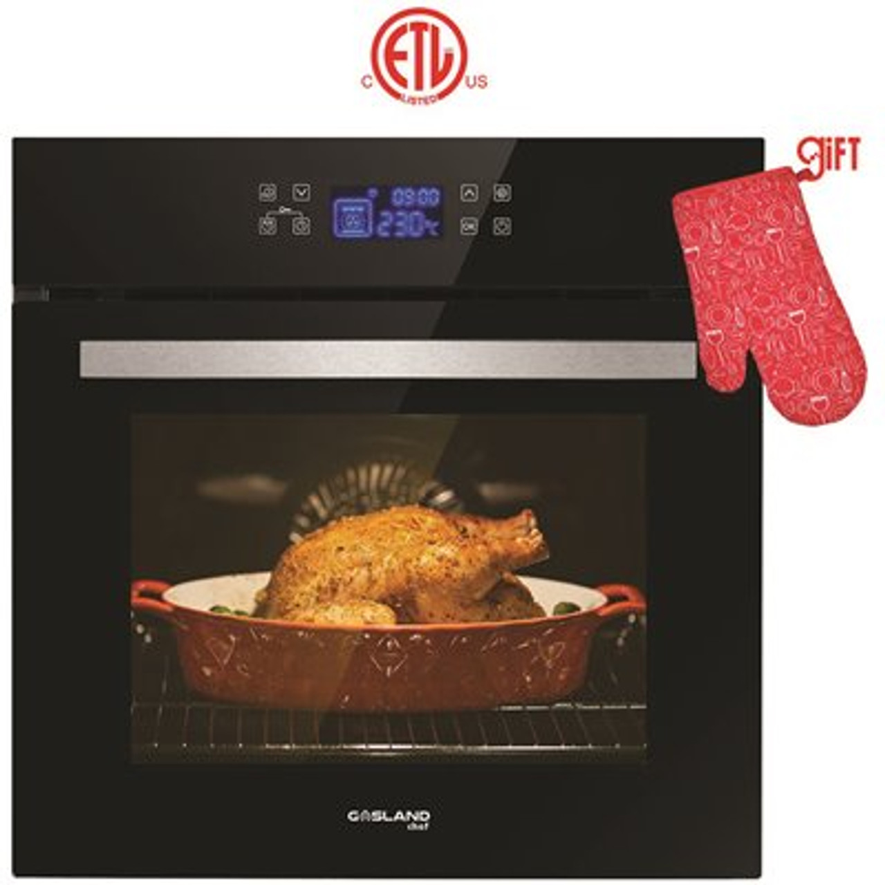 GASLAND Chef 24 in. Built-In Single Electric Wall Oven in Stainless Steel with Full Touch Control ETL