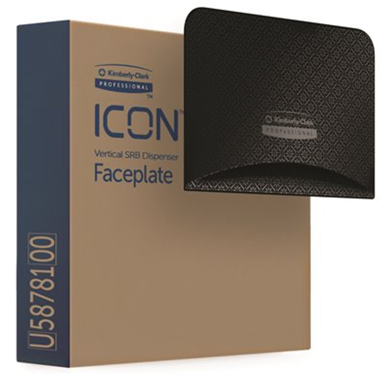 Faceplate (58781), Black Mosaic Design, for Coreless Standard Roll Toilet Paper Dispenser 2 Roll Vertical